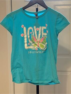 Next Level Apparel Teal Girls' LOVE Butterfly Graphic Tee